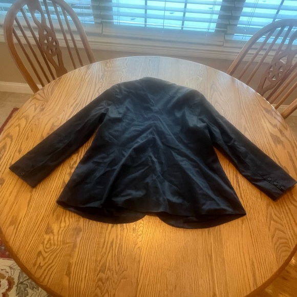 Eileen Fisher Zip Front V-Neck Peplum Jacket Black Large L Dress Casual - Picture 15 of 16